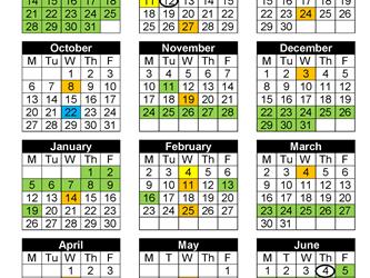 Part Day Preschool - Student Calendar