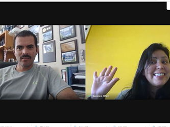 2 teachers smiling on a zoom call