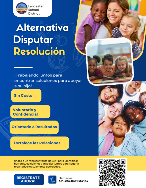 Alternativa Disputar Resolucion. Trabajando juntos para encontrar soluciones para apoyar a su hijo. Sin Costo. Voluntario Y Orientado a Resultados. Fortalece las Relaciones. Unase a un representante de ADR para identificar barreras, soluciones y trabajar juntos para llegar a resultados mutuamente acordados. Registrate Ahora! Llamanos 661-723-0351 x57164. Fotos de ninos.