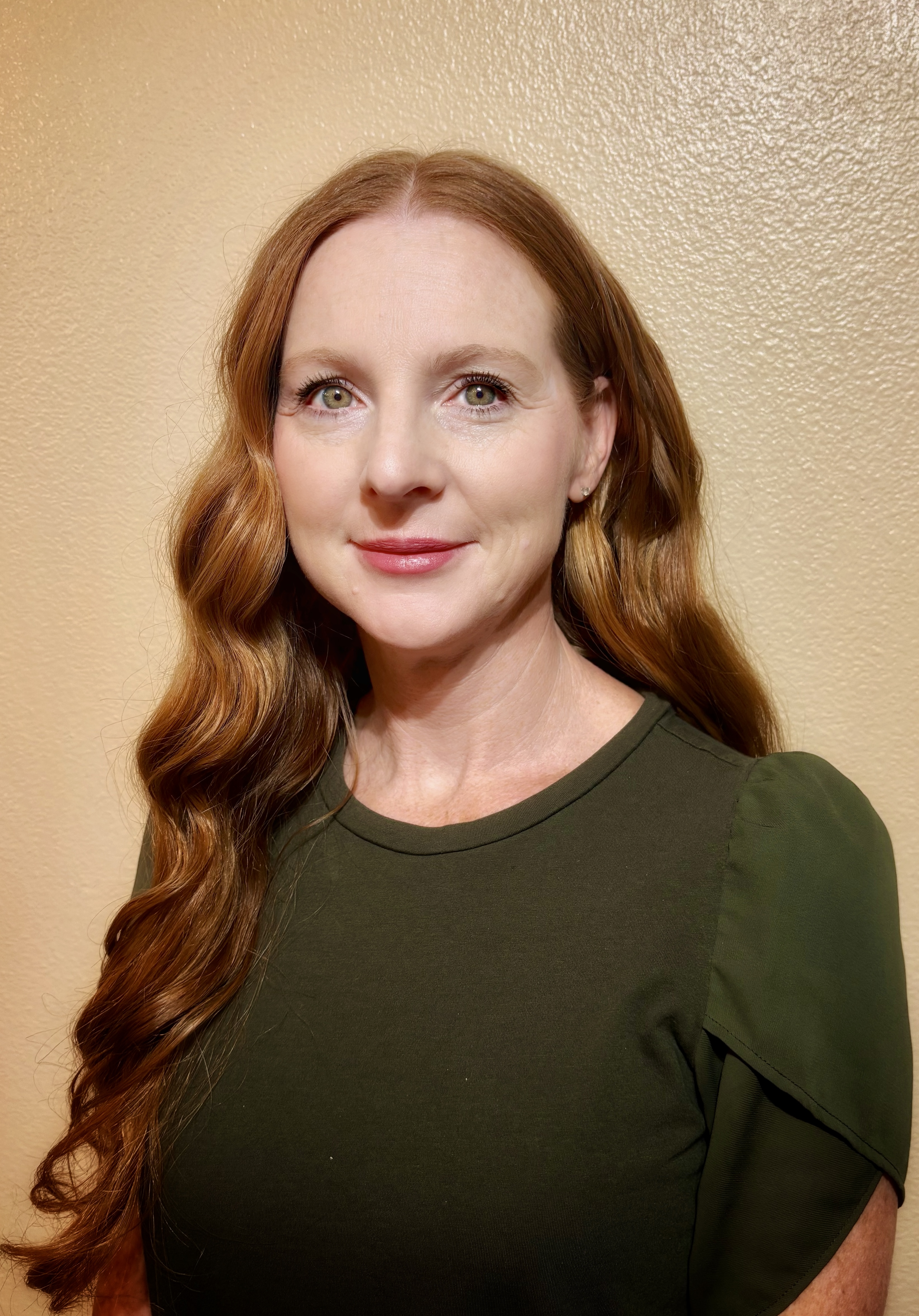 Woman in green shirt