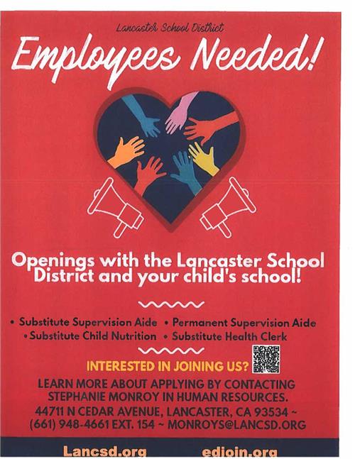 Employees Needed 
