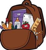 backpack with school supplies 